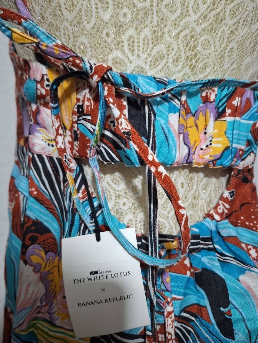 NWT White Lotus Banana Republic Dress M - Picture 7 of 7